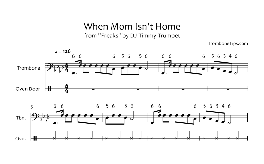 Trombone and Oven Song Sheet Music